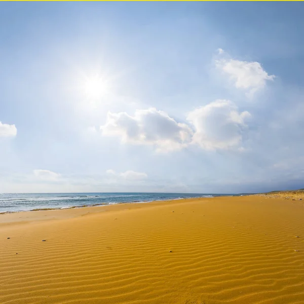 stock image sandy sea beach at hot summer sunny day