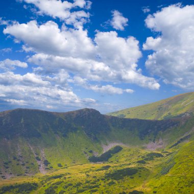 green mountain ridge at summer day