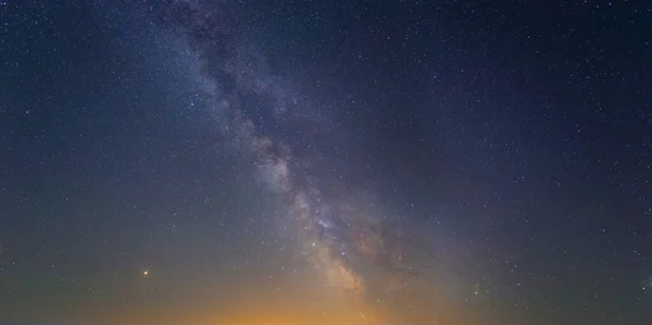 Noc Hvězdná Obloha Mléčnou Dráhou Krásná Přírodní Noční Obloha Pozadí — Stock fotografie