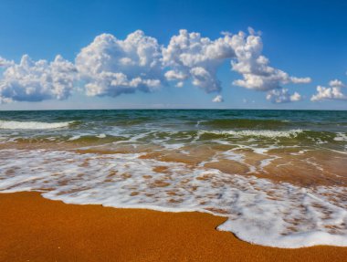 Kumsallı zümrüt deniz koyunda