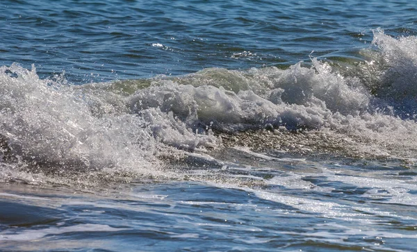 Крупним Планом Морські Хвилі Узбережжі Штормі — стокове фото