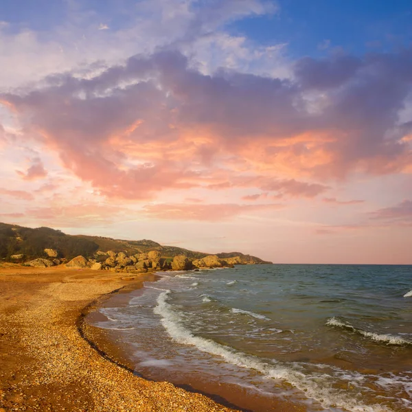 Καλοκαίρι Σμαράγδι Θάλασσα Κόλπο Αμμώδη Παραλία — Φωτογραφία Αρχείου