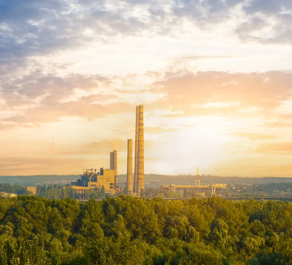 Energiekraftwerk Bei Sonnenuntergang — Stockfoto