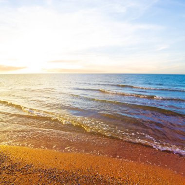 dramatik günbatımı kum deniz plaj