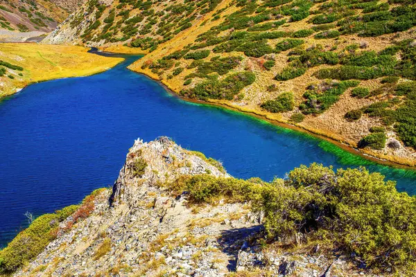 Mountain Lake Koksay Aksu Zhabagly Nature Reserve Lake Koksay Located — 图库照片