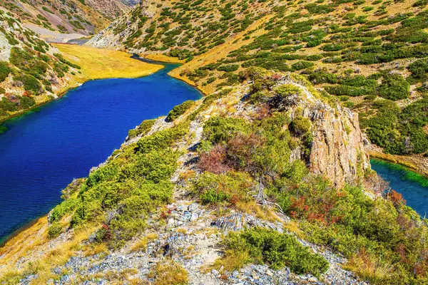 Mountain Lake Koksay Aksu Zhabagly Nature Reserve Lake Koksay Located — стоковое фото