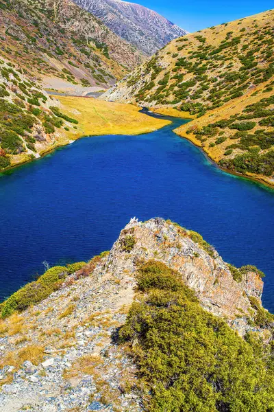 Mountain Lake Koksay Aksu Zhabagly Nature Reserve Lake Koksay Located —  Fotos de Stock