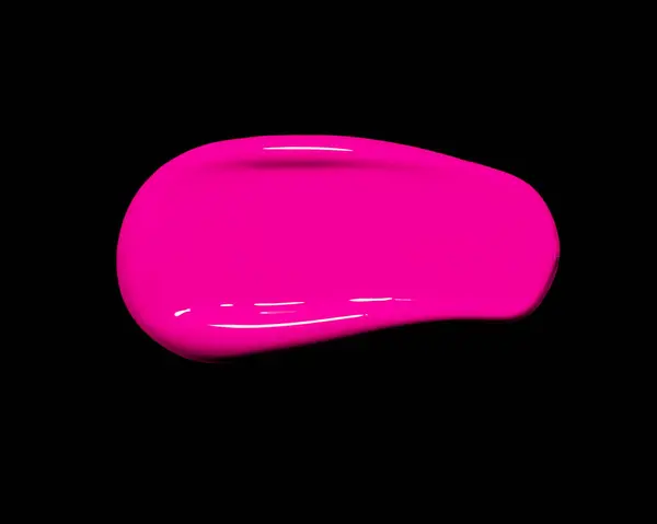 Beyaz arkaplanı olan pembe boya örneği, pembe ruj örneği, parlak renkli kozmetik ürün vuruşu, akryl guaj yağı boya dokusu, kozmetik ürün dokusu veya güzellik ürünü.