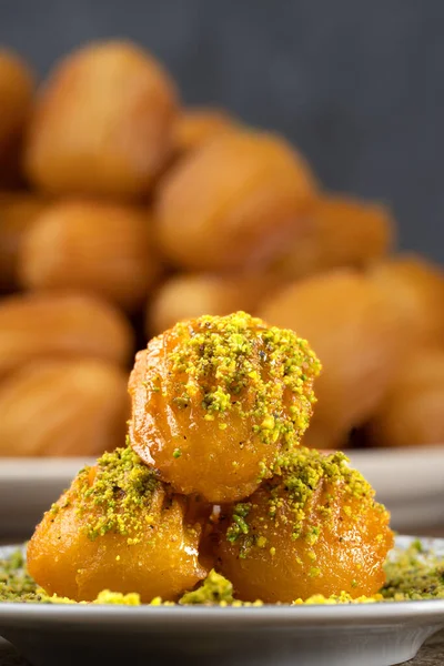 Makanan Penutup Turki Tulumba Flying Tulumba Dessert — Stok Foto