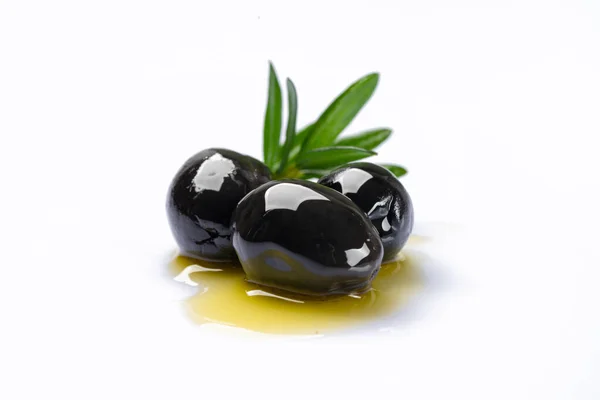 Lahodné Chutné Olivy Bílém Pozadí — Stock fotografie
