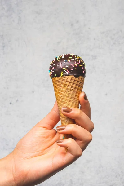 Ice Cream Cone Colorful Sprinkles — Stock Photo, Image
