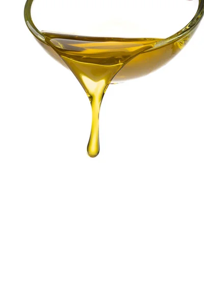 Органическое Оливковое Масло Стеклянной Чаши — стоковое фото