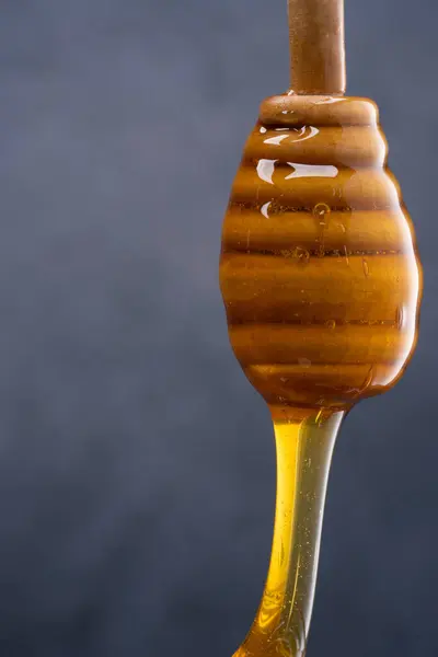 Krukke Med Honning Honningskje – stockfoto