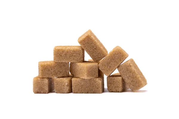 Açúcar Mascavo Isolado Sobre Fundo Branco — Fotografia de Stock