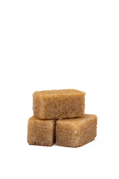 Açúcar Mascavo Isolado Sobre Fundo Branco — Fotografia de Stock