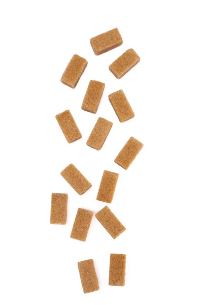 Brauner Zucker Isoliert Auf Weißem Hintergrund — Stockfoto