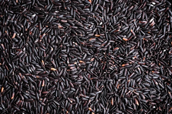 Çiğ Siyah Pirinç Gıda Arkaplanı — Stok fotoğraf