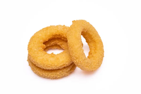 Fried Onion Rings White Background Royalty Free Stock Images