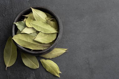 Klasik siyah arkaplan üzerinde defne yaprağı