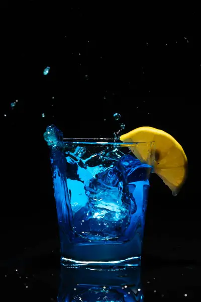 Isolated Blue Drink Glass Stock Image