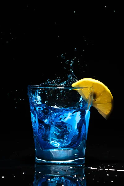 Isolated Blue Drink Glass Royalty Free Stock Images