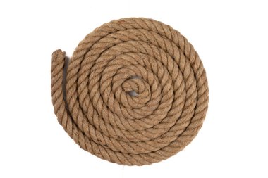 Beyaz arka planda kalın ip