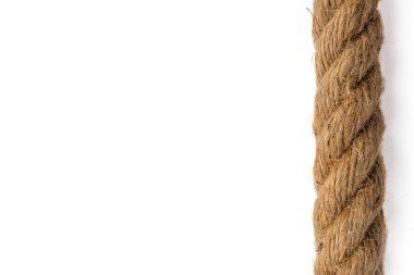 Beyaz arka planda kalın ip