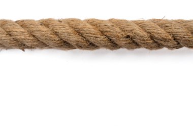 Beyaz arka planda kalın ip