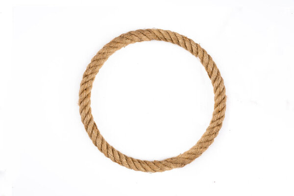 Thick rope on white background
