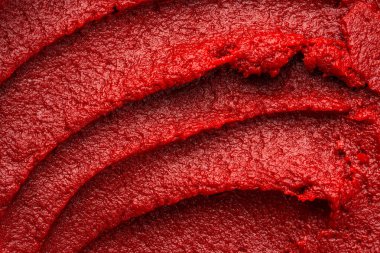 Domates, biber ezmesi ya da püre yakın çekim