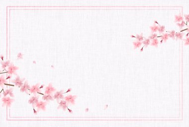 Kiraz çiçeği Japon desenli yeni yıl kartı arkaplanı