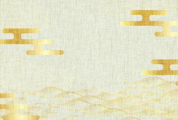 Altın Sarısı Japon Kağıt Sisi Arkaplan — Stok Vektör