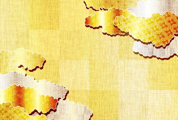 云海日本模式新年贺卡背景 — 图库矢量图片