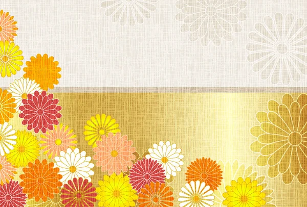 Новогодняя Открытка Хризантема Японский Фон — стоковый вектор