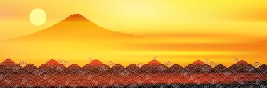 Fuji New Year's card Japanese pattern background