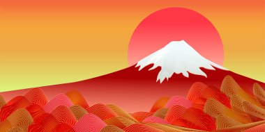 Fuji New Year's card Japanese pattern background