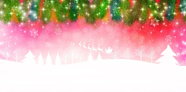 Kar Christmas Köknar Ağacı Arka Plan — Stok Vektör