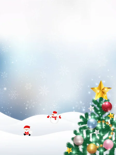 Snow Christmas Fir Tree Achtergrond — Stockvector