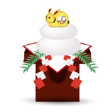 Rabbit New Year's card lucky charm icon