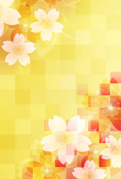 Вишневий Цвіт Новорічна Листівка Весняний Фон — стоковий вектор