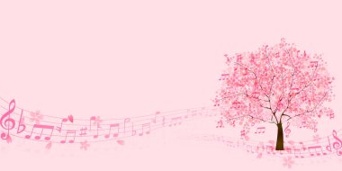 Kiraz çiçeği bahar müziği arka planı