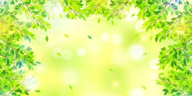 Taze yeşil yaprak manzara arka plan