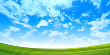 Grassland sky fresh green scenery background
