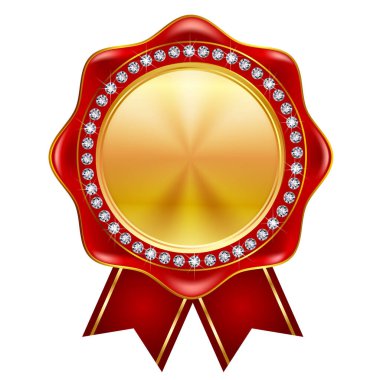 Medal gold ribbon frame icon