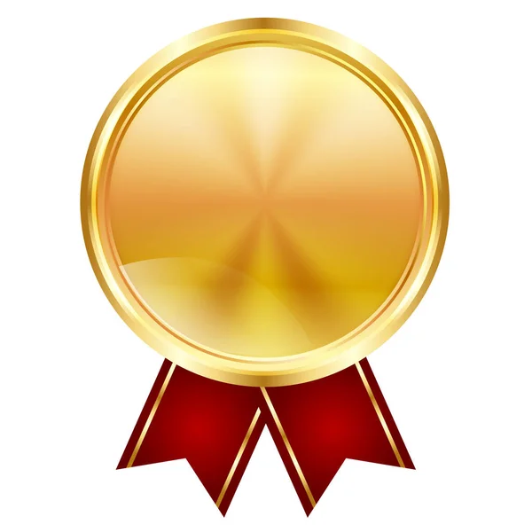 Medal Gold Ribbon Frame Icon — Stock Vector