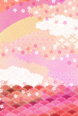Cherry Blossom spring Japanese pattern background