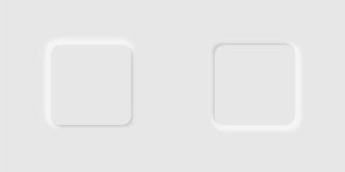 Button three-dimensional neumorphism square icon