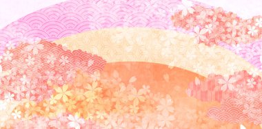  Japon desenli bahar arkaplanı