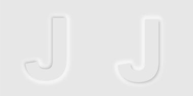 Alphabet neumorphism character three-dimensional icon