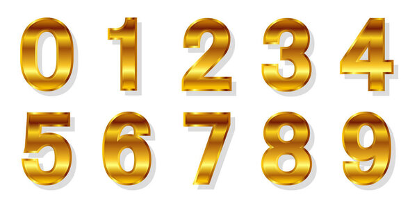 Number gold letter metal icon